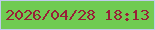 文字の大きさ：2、枠の色：c0cced、背景の色：70cb52、文字の色：982038 無料ブログパーツのブログ時計
