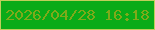 文字の大きさ：2、枠の色：c0ce5b、背景の色：0aab18、文字の色：7eaa1a 無料ブログパーツのブログ時計