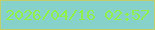 文字の大きさ：4、枠の色：c0cf69、背景の色：86d2ca、文字の色：93f04a 無料ブログパーツのブログ時計