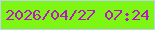 文字の大きさ：5、枠の色：c0d1f9、背景の色：7cf612、文字の色：b717c4 無料ブログパーツのブログ時計