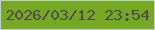 文字の大きさ：5、枠の色：c0d2cb、背景の色：76a922、文字の色：514852 無料ブログパーツのブログ時計
