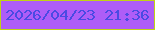 文字の大きさ：5、枠の色：c0d314、背景の色：ae5df7、文字の色：4a4ae3 無料ブログパーツのブログ時計