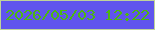 文字の大きさ：3、枠の色：c0d399、背景の色：6054ed、文字の色：4cb711 無料ブログパーツのブログ時計