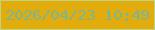 文字の大きさ：2、枠の色：c0d480、背景の色：e3ac0d、文字の色：79b693 無料ブログパーツのブログ時計