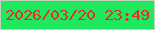 文字の大きさ：2、枠の色：c0d4bb、背景の色：1fe75e、文字の色：e12f2b 無料ブログパーツのブログ時計