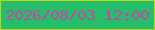 文字の大きさ：4、枠の色：c0d611、背景の色：25be6b、文字の色：c847a6 無料ブログパーツのブログ時計
