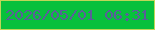 文字の大きさ：5、枠の色：c0d658、背景の色：08c03c、文字の色：5a5f99 無料ブログパーツのブログ時計