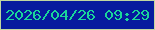 文字の大きさ：5、枠の色：c0d6a0、背景の色：061a9e、文字の色：1ad59a 無料ブログパーツのブログ時計