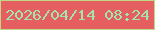 文字の大きさ：5、枠の色：c0d785、背景の色：e55f61、文字の色：a4e2af 無料ブログパーツのブログ時計