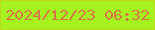 文字の大きさ：3、枠の色：c0da18、背景の色：a5f21e、文字の色：d97449 無料ブログパーツのブログ時計