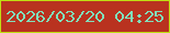 文字の大きさ：5、枠の色：c0de13、背景の色：b93220、文字の色：80e0bb 無料ブログパーツのブログ時計