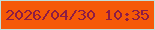 文字の大きさ：3、枠の色：c0dfda、背景の色：f55907、文字の色：8d1c45 無料ブログパーツのブログ時計