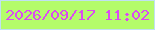 文字の大きさ：1、枠の色：c0e1f2、背景の色：b4fc6a、文字の色：db4bf1 無料ブログパーツのブログ時計