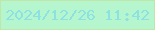 文字の大きさ：3、枠の色：c0e7a7、背景の色：b6f6cf、文字の色：8ce1e2 無料ブログパーツのブログ時計