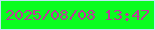 文字の大きさ：2、枠の色：c0e7f4、背景の色：0bfd1f、文字の色：bc389b 無料ブログパーツのブログ時計