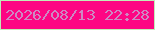 文字の大きさ：5、枠の色：c0edb8、背景の色：fd0683、文字の色：cd88c3 無料ブログパーツのブログ時計