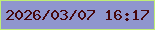 文字の大きさ：3、枠の色：c0ef76、背景の色：8f96ce、文字の色：47060b 無料ブログパーツのブログ時計