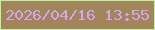 文字の大きさ：3、枠の色：c0f0a1、背景の色：a0865a、文字の色：d9a3ed 無料ブログパーツのブログ時計