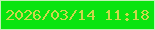 文字の大きさ：3、枠の色：c0f2b6、背景の色：09e410、文字の色：cbd84a 無料ブログパーツのブログ時計