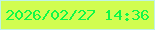 文字の大きさ：4、枠の色：c0f3e6、背景の色：d1fd51、文字の色：10f948 無料ブログパーツのブログ時計