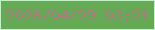 文字の大きさ：1、枠の色：c0f4c7、背景の色：66aa56、文字の色：ae7a81 無料ブログパーツのブログ時計