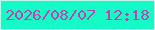 文字の大きさ：3、枠の色：c0f5ec、背景の色：15fbc7、文字の色：bb46ad 無料ブログパーツのブログ時計