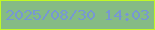 文字の大きさ：4、枠の色：c0f826、背景の色：85bb85、文字の色：7797d3 無料ブログパーツのブログ時計