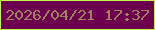 文字の大きさ：1、枠の色：c0f84d、背景の色：6c004f、文字の色：a1835e 無料ブログパーツのブログ時計