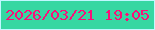 文字の大きさ：5、枠の色：c0f8ff、背景の色：36d7a2、文字の色：fa0f79 無料ブログパーツのブログ時計