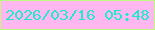 文字の大きさ：3、枠の色：c0f980、背景の色：ffb7f0、文字の色：22e9cd 無料ブログパーツのブログ時計