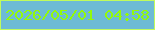 文字の大きさ：4、枠の色：c0fb5c、背景の色：6dbbd5、文字の色：93fa09 無料ブログパーツのブログ時計
