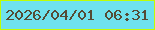 文字の大きさ：2、枠の色：c0fd04、背景の色：6fe2ee、文字の色：554b35 無料ブログパーツのブログ時計