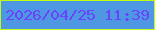 文字の大きさ：5、枠の色：c0fd0f、背景の色：4e97e2、文字の色：6a43fc 無料ブログパーツのブログ時計