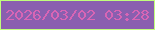 文字の大きさ：1、枠の色：c0fe7c、背景の色：8a5faf、文字の色：d865b5 無料ブログパーツのブログ時計
