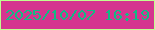 文字の大きさ：2、枠の色：c0fe90、背景の色：d5348f、文字の色：11bb84 無料ブログパーツのブログ時計