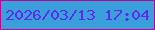 文字の大きさ：4、枠の色：c1008f、背景の色：39a0dc、文字の色：5e2af1 無料ブログパーツのブログ時計