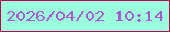 文字の大きさ：3、枠の色：c1014f、背景の色：9bffdd、文字の色：a85ace 無料ブログパーツのブログ時計