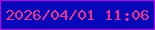 文字の大きさ：2、枠の色：c101e1、背景の色：0708b9、文字の色：f03189 無料ブログパーツのブログ時計