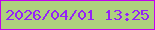 文字の大きさ：5、枠の色：c102ef、背景の色：aed07e、文字の色：9421f9 無料ブログパーツのブログ時計