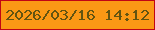 文字の大きさ：2、枠の色：c10414、背景の色：fb9815、文字の色：635411 無料ブログパーツのブログ時計