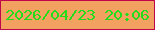 文字の大きさ：5、枠の色：c1054a、背景の色：f3a161、文字の色：23dd1b 無料ブログパーツのブログ時計