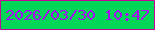 文字の大きさ：3、枠の色：c10597、背景の色：01d656、文字の色：a50bf6 無料ブログパーツのブログ時計