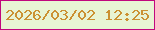 文字の大きさ：5、枠の色：c1077d、背景の色：e8f4d4、文字の色：cb9132 無料ブログパーツのブログ時計
