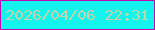 文字の大きさ：5、枠の色：c108af、背景の色：13f4ef、文字の色：c5d4a8 無料ブログパーツのブログ時計