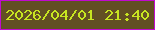 文字の大きさ：3、枠の色：c10acf、背景の色：624f23、文字の色：c7e521 無料ブログパーツのブログ時計