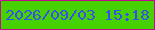 文字の大きさ：4、枠の色：c10c90、背景の色：46d100、文字の色：384ef1 無料ブログパーツのブログ時計