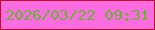 文字の大きさ：4、枠の色：c10e2b、背景の色：fa6cdf、文字の色：68b432 無料ブログパーツのブログ時計