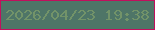 文字の大きさ：4、枠の色：c10f5d、背景の色：4e7567、文字の色：729369 無料ブログパーツのブログ時計