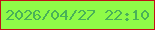 文字の大きさ：3、枠の色：c11017、背景の色：8ffb48、文字の色：49b158 無料ブログパーツのブログ時計
