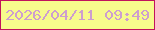 文字の大きさ：2、枠の色：c1125d、背景の色：f7fb8c、文字の色：cd9ecf 無料ブログパーツのブログ時計